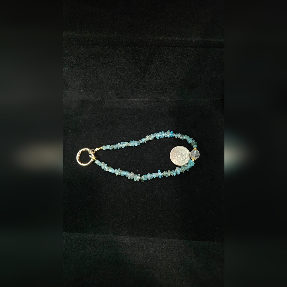 Elegant Blue Beaded Jewelry Device Wrist Strap